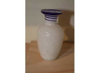 White And Blue Glass Vase