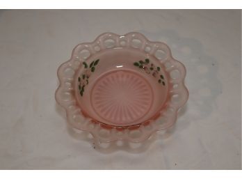 Vintage Pink Art Glass Bowl