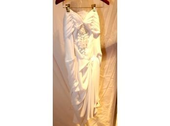Vintage White Isabelle Allard Strapless Beaded Dress From Henri Bendel Size 38 Made In France