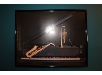 Lights Out Musical Instrument Framed Picture