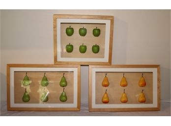 Framed Pears And Apples Kitchen Wall Art Fruit