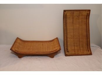 2 Bamboo Serving Platters