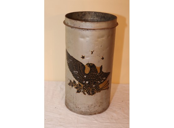 Vintage Metal Ice Cream Corp Milk Can With Eagle