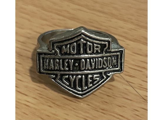 Vintage Harley Davidson Motorcycle Shield Badge Biker Ring Size 12