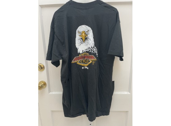 Vintage 1987 Harley Davidson Motor Cycles Bald Eagle St. Thomas T-shirt Sz. XL (f-7)