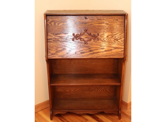 Vintage Tiger Oak Hidden Desk Secretary