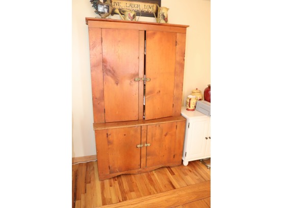 Antique Country Farmhouse Rustic Pantry Cabinet Armoire