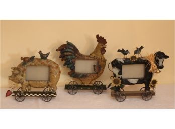 Pig Cow And Rooster Picture Frame