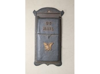 Antique Cast Iron Fireplace Match Safe Holder U S Mail Box With Eagle