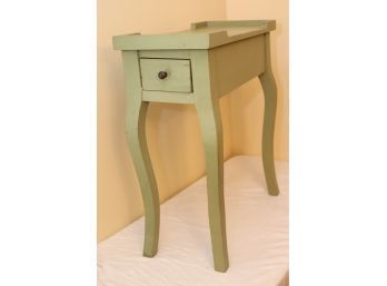 Green 1 Drawer Wooden Side Table