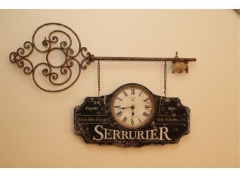 Reproduction  Antique French Key Clock Sign