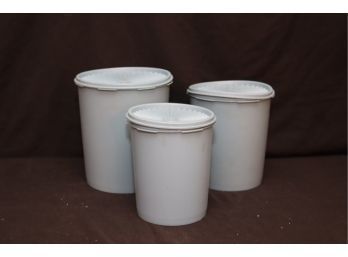 Set Of 3 Blue Storage Containers