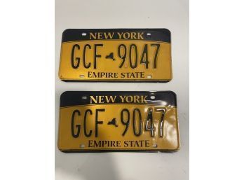 Matched Set NY License Plates