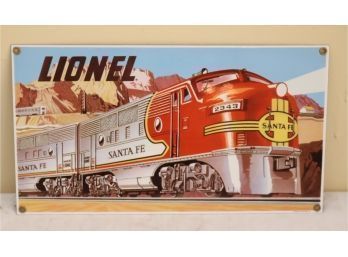 Reproduction Lionel Santa Fe Locomotive Trains  Metal Sign