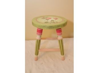 Painted Small Round Foot Stool