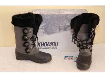 Women's Khombu Winter Boots Nordic-Grey Size 9 Waterproof -20 Degrees.