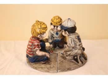 VTG JAPAN ITS THE BERRIES GOOD OLD DAYS BOYS SHOOT MARBLES CHALKWARE FIGURINES