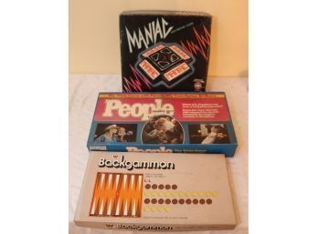 Vintage Board Game Lot Maniac, People, Backgammon