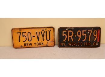Vintage New York License Plates 1964 Worlds Fair