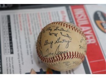 Vintage NY Mets Printed Sign Baseball