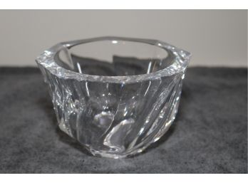 Vintage Heavy Crystal Glass Bowl Signed