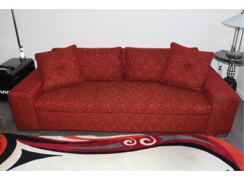 Modern Red Couch Chrome Feet