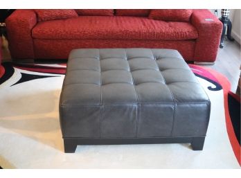 Charcoal Gray Leather Ottoman Coffee Table