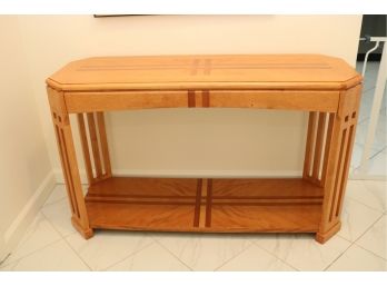 Inlaid Wood Console Entry Table