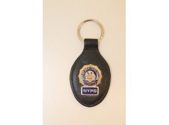 Vintage NYPD Shield Leather Key Chain Fob