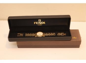 Vintage Fendi Gold Tone Swiss Made Quartz Ladies Watch *Needs Repair*. (Watch-8)