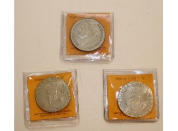 Vintage Charles I Shilling And George IV Half Crown Coins