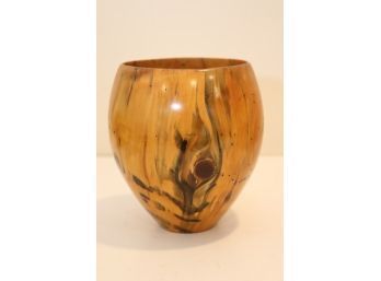 Vintage Norfolk Island Pine Carved Wood Vase