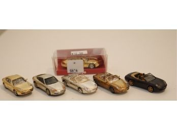 6  Herpa 1:87 Porsche Die Cast Cars