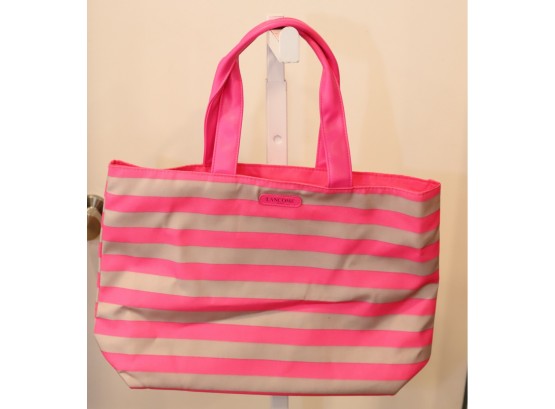 Lancome Pink Striped Tote Bag