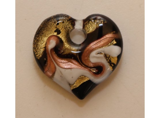 Vintage Murano Glass Heart Charm  (J-9)