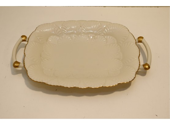 Vintage Lenox 2 Handled Serving Platter Gold Trim