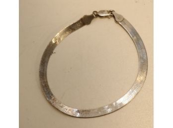 Vintage Sterling Silver Herringbone 925 Bracelet  Made In Italy (J-20)