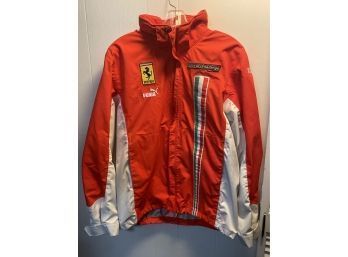 RARE Ferrari Challenge PUMA Windbreaker Ran Hooded Jacket Size Medium