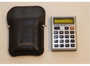 Vintage Casio Micro Mini Electronic Calculator With Case