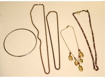 Vintage Necklace Lot Rope Chains, Silver String Choker, Link. (n-4)