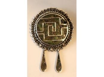 COOL VINTAGE MEXICO SILVER BROOCH PIN  (TC-10)