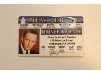 Frank Sinatra Novelty New Jersey Drivers License