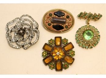 4 Brooch Pins Rhinestones Fashion Costume Jewelry  (TRJ-2)