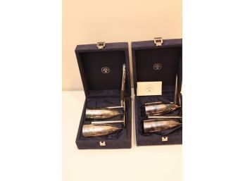 2 Sets Ciga Hotels Silverplate Champagne Flutes