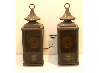 Pair Of Vintage Brass Carriage Lamps