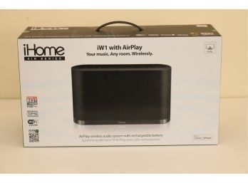 New In Box  IHome IW1 AirPlay Wireless Stereo Speaker System With Rechargeable Battery