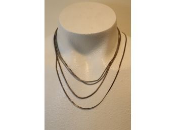 4 Vintage Sterling Silver .925 Necklaces Chains  (J-34)