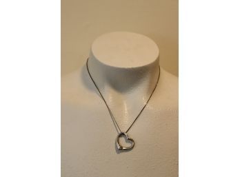 Vintage Tiffany Elsa Peretti Style Sterling Silver Heart Necklace  (J-34)