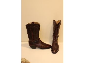 Dan Post Oxblood Leather Cowboy Boots Size  8 1/2 D