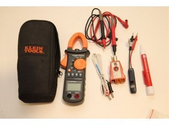 Klein Tools CL200 - 600A AC Clamp Meter W/ Temperature Case And Extras